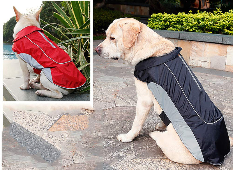 [Australia] - Premium Outdoor Sport Waterproof Dog Jacket Winter Warm Large Dog Coat with Harness Hole - 7 Sizes 5 Colors S Black 