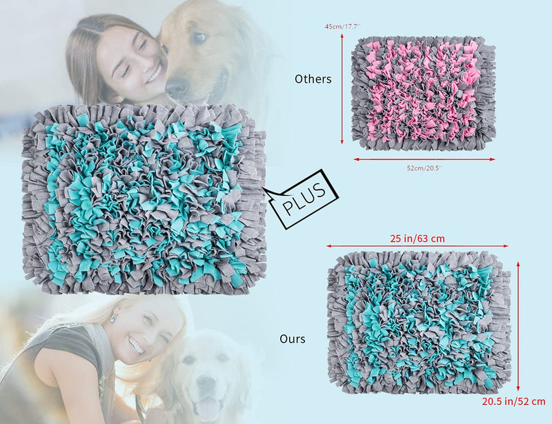 Quuwnns Snuffle Mat for Large Dogs, 20.5" x 25" Dog Snuffle Mat Alternative to Slow Feeder Dog Bowls, Pet Snuffle Mat, Encourages Natural Foraging Skills and Stress Relief for Small/Medium/Large Dogs Blue - PawsPlanet Australia