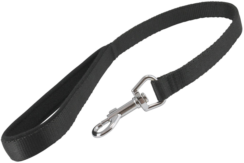 [Australia] - Short Dog Leash Padded Handle Wide Nylon Traffic Lead 22" Long Black Large: 3/4" Wide 