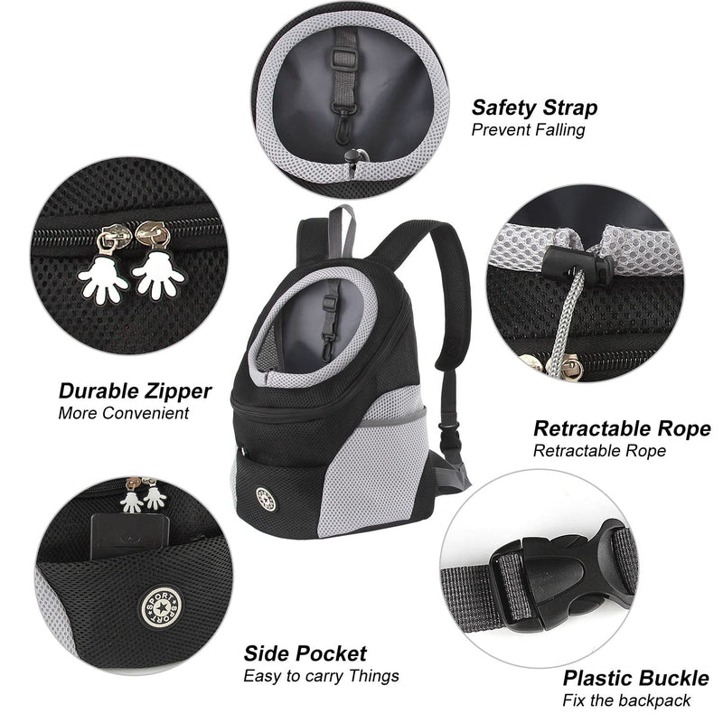 M MUNCASO Dog Cat Carrier Backpack small Pet Travel Bag,Puppy Pet Front Pack,with Breathable Head-Out Design and Waterproof Bottom,Airline Approved for Outdoor Hiking Travel Bike(S,Black) S Black - PawsPlanet Australia