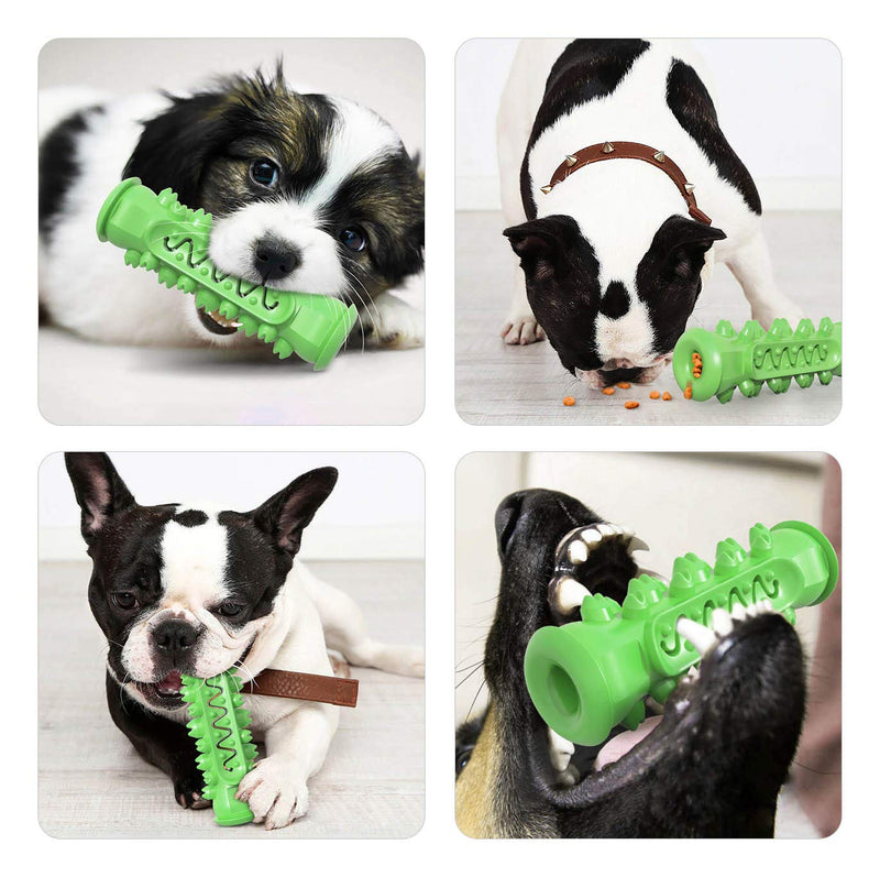 DMFSHI Dog Chew Toy, Dog Brushing Toy, Indestructible Tough Durable Dog Toothbrush Toys For Medium Large Dogs Dental Care Teeth Cleaning Green - PawsPlanet Australia