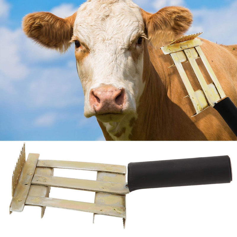 Agatige Livestock Shedding Comb, 2 Side Metal Undercoat Rake Hair Teeth Brush for Cow Horses Goat Big Dogs - PawsPlanet Australia