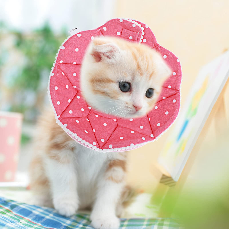 TIESOME Cat Collar Adjustable 6.7-9inch Kitten Recovery Collars Small Dog Cat Post-Surgery Soft Recovery Pet Cone Collar Anti-Bite/Lick Cat Dog Health (Pink) - PawsPlanet Australia