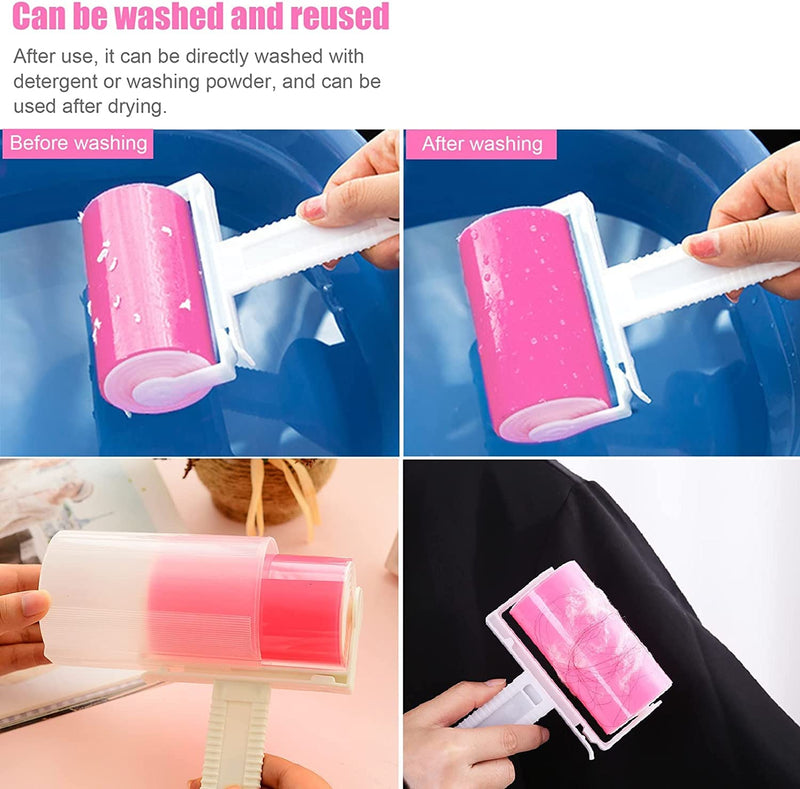 INHEMING Set of 6 washable lint rollers, reusable animal hair remover, lint roller for animal hair, lint brush for removing cat hair and dog hair, in 2 sizes, for sofa, car, bed, clothing - PawsPlanet Australia