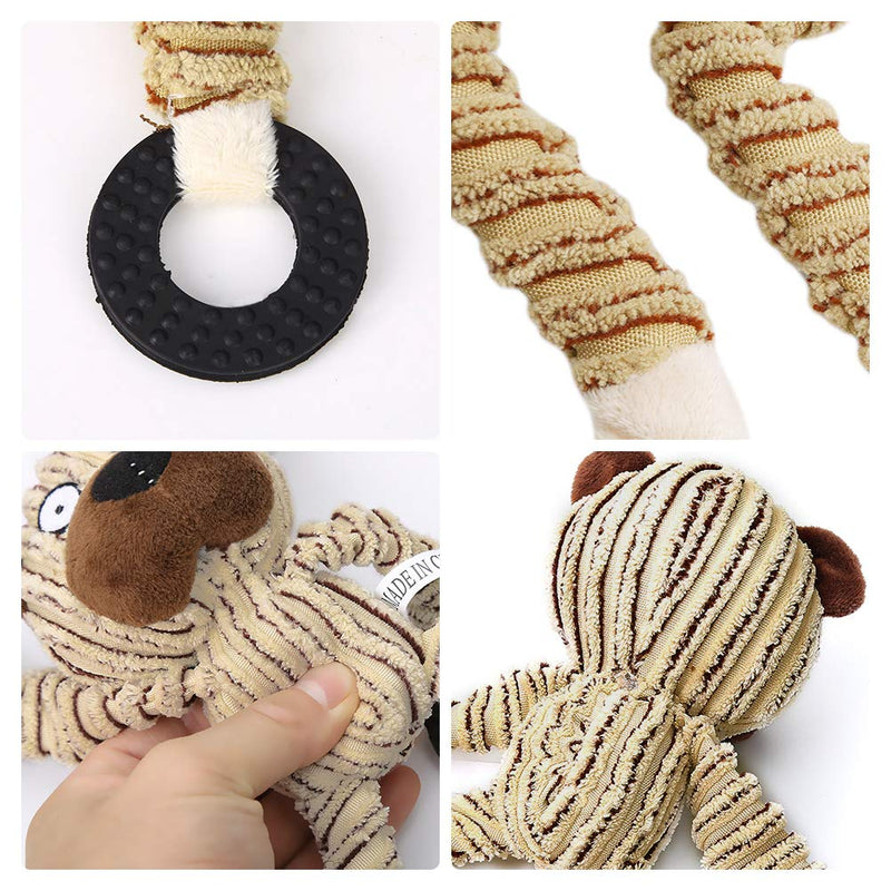 Dog Squeaky Toys, Durable Dog Plush Toy, Tough Dog Chew Toy with Cotton Material, Reducing Boredom Dog Toy For Medium Dogs light brown - PawsPlanet Australia