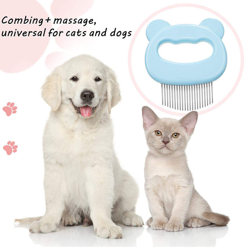 2 Pieces Cat Comb Pet Hair Shedding Brush Cat Hair Massage Grooming Brush Massage Comb Pet Shedding Remover Tool for Cats Kittens (Bear Ear Shape) Bear Ear Shape - PawsPlanet Australia