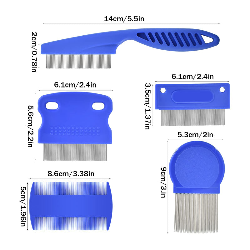 Pack of 6 flea combs for cats and dogs, flea comb for removing fleas, pet comb, lice comb, dust comb, combs for removing fleas, mites, ticks, biting pests, crusts, blue - PawsPlanet Australia