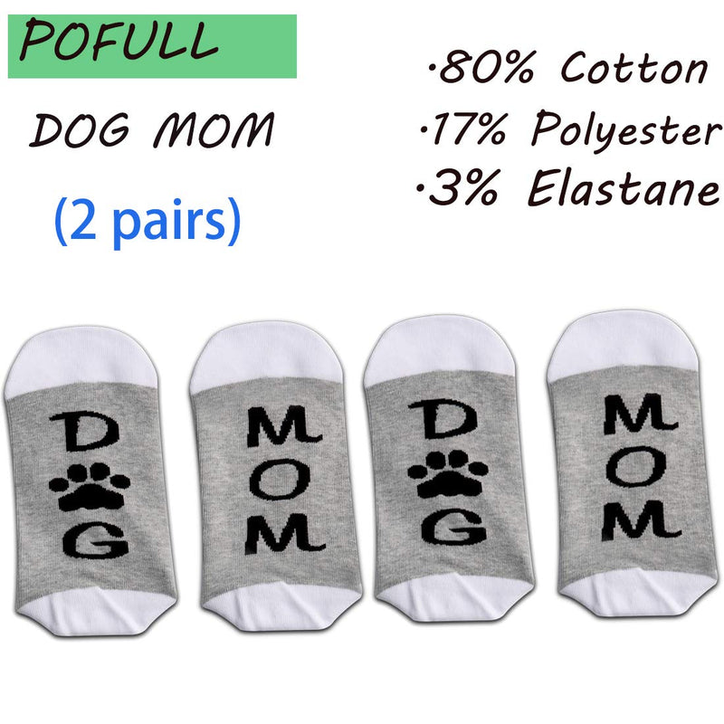 [Australia] - POFULL 2 Pairs Dog Lover Gift Dog Mom Socks Cute Puppy Paw Print Christmas Gift 