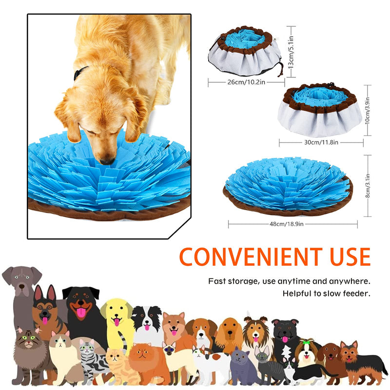 KUANGO Snuffle Mat for Dog Bowl Mat, Interactive Durable Dog Toys for Boredom, Portable Dog Puzzle Toys Feeding Mat Gifts for Dogs, Stress Release Encourages Natural Foraging Skills Black - PawsPlanet Australia