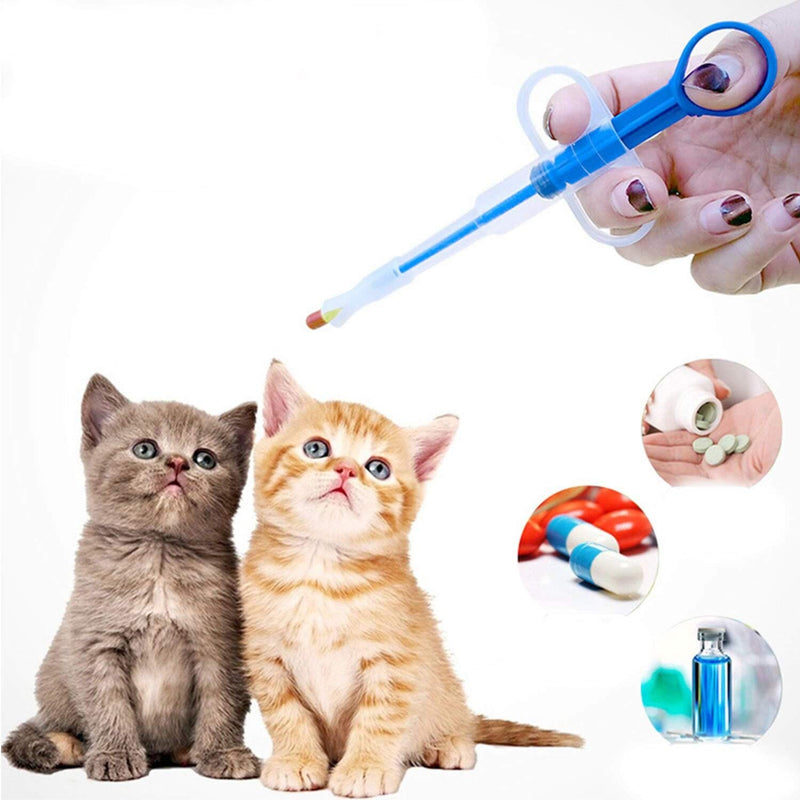 [Australia] - AYECEHI Pet Pill Dispenser 2Pack Pet Syringe Kit Medicine Feeder Feeding Tool with Soft Silicone Tip for Dog Cat Puppy Kitten - Blue 