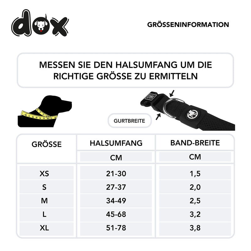 DDOXX Air Mesh Adjustable Padded Dog Collar | many colors | for small & large dogs | Collar Dog Cat Puppy | Dog collars | Cat collar puppy collar small | Black, LL - 3.2 x 45-68 cm - PawsPlanet Australia