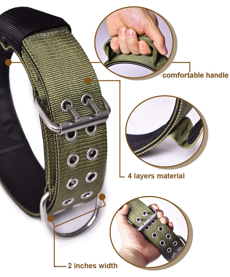 PP COLOR Dog Collar for Large Dogs - 2" Wide Tactical Collars with Handle for Extra Large Breed Dogs , Camo Military Heavy Duty 1/3" Thick Puppy Collar K9 Nylon Pet Collar M Medium - PawsPlanet Australia