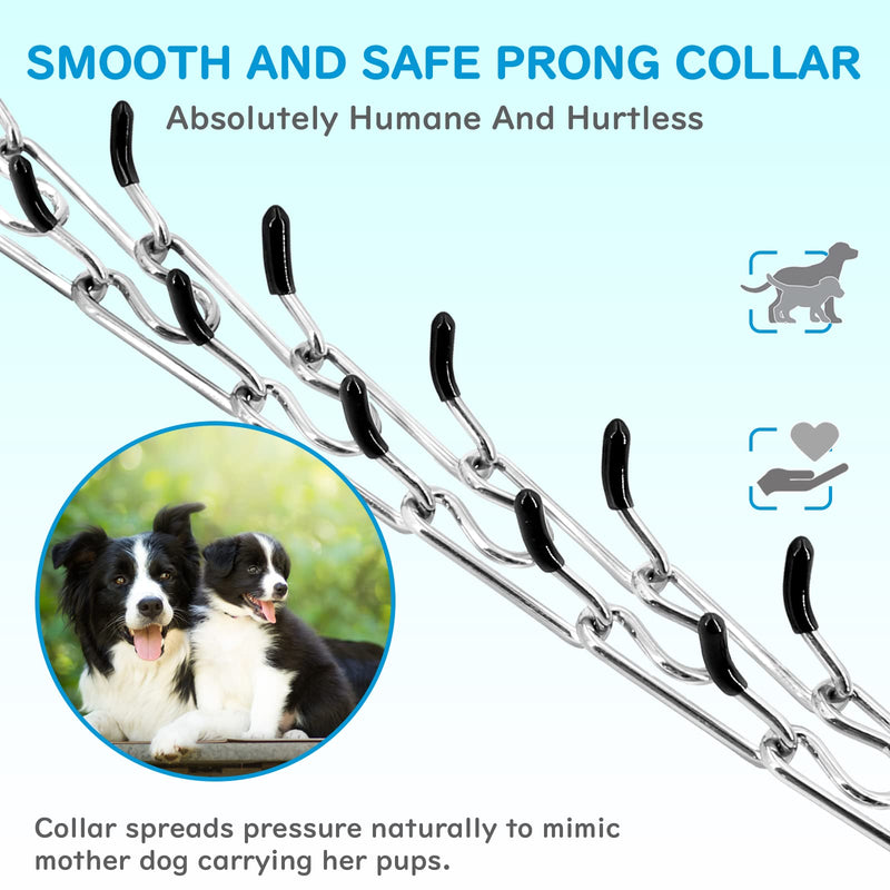 Supet Dog Prong Collar, Adjustable Dog Training Collar with Buckle for Small Medium Large Dogs(Packed with One Extra Links) L (Neck: 18"--20'' Weight: around 70 lbs) Metallic - PawsPlanet Australia