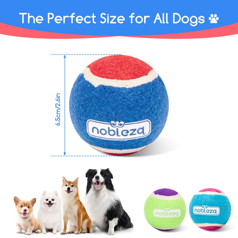 Nobleza Indestructible Dog Ball, Dog Toy, Pack of 3 Squeaky Dog Balls Made of Natural Rubber, Dog Toy for Small and Medium Dogs, Highly Elastic Dog Ball 6.4 cm/3 Pack - PawsPlanet Australia