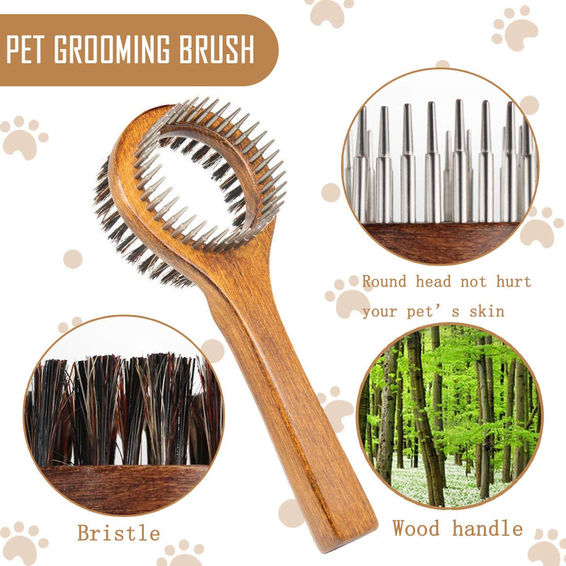 PetGens Dog Undercoat Rake, Grooming Rake for Cats and Dogs, Pet Bristle Brush, Double Sided Wooden Pet Brush For Dogs Cats… - PawsPlanet Australia