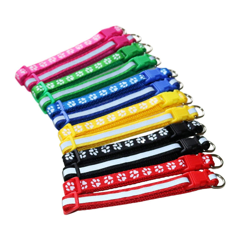 [Australia] - RYPET Puppy ID Collars 12 Pcs - Soft Nylon Adjustable Reflective Identification Collars for Newborn Pets Style 1 