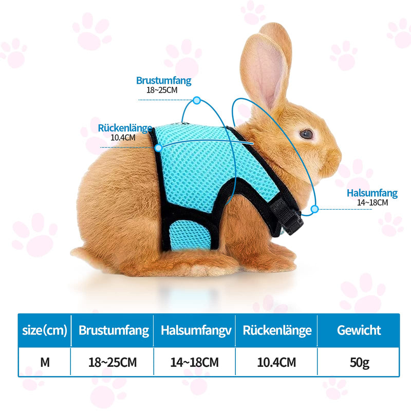 Adjustable Soft Rabbit Harness Mesh Rabbit Harness Rabbit Small Animals Harness Elastic Towline Buckle Breathable Mesh Vest Small Animals Kitten Pet Rabbit Walking (M) - PawsPlanet Australia
