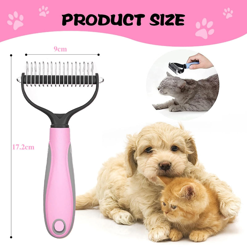 ORYIAH undercoat brush de-matting curry comb for dogs and cats with medium to long hair - undercoat comb removes undercoat & tangles | Thinning & Top Hair Protection Pink - PawsPlanet Australia