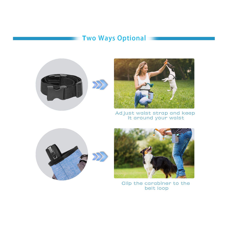 Upsky Dog Treat Bag Portable Treat Pouch with Belt Clip, Built-in Poop Bag Dispenser for Travel or Outdoor, Easily Carries Pet Toys, Kibble, Treats - PawsPlanet Australia