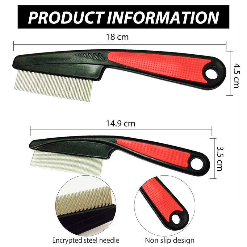 SWYSGS Pet Comb, Professional Grooming Comb for Dog/Cat/Small Pets, Comb for Removing Tangles and Knots, 2pcs - PawsPlanet Australia