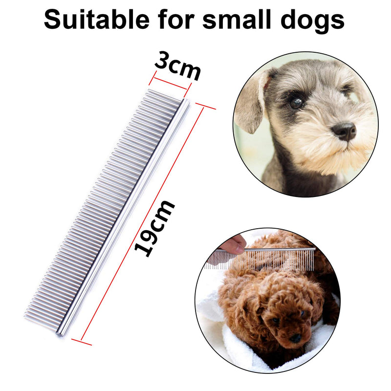 3 Pack Pet Comb, Chrome Electroplating Steel Combs in 3 Sizes (19 x 3 cm, 19 x 4 cm, 19 x 5 cm) for Dogs, Cats, and Other Pets with Different Lengths of Hair (Pack of 3) - PawsPlanet Australia