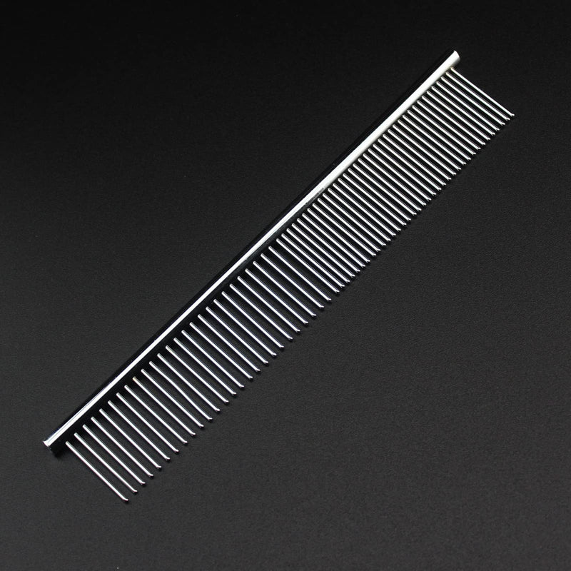 lumcov dog combs 2-in-1 stainless steel pet comb, pet steel comb with rounded ends, stainless steel teeth, for removing tangles and knots (6.7 inches) silver - PawsPlanet Australia