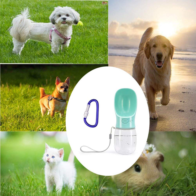 FineGood Portable Dog Water Bottle with Collapsible Bowl, 2.76" Big Trough 12OZ Leak Proof Pet Travel Drinking Bottle for Small Cat Puppy for Outdoor Hiking Walking - PawsPlanet Australia