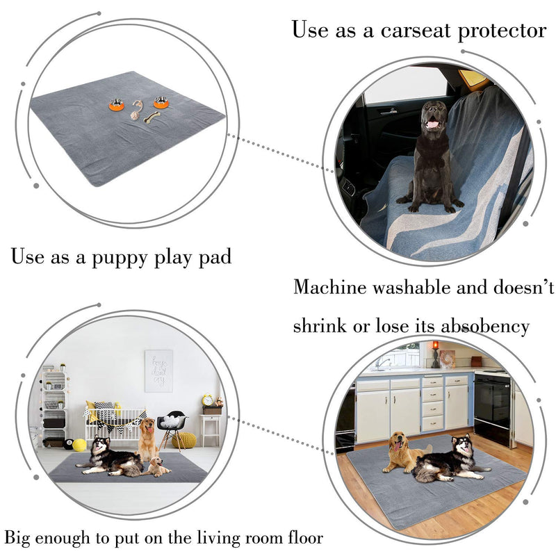 XXL（72.5"X 72.5" ）Washable Reusable Dog Training Pads， Cut to Fit in a Crate or Car Seats, Odor Control Training Pads， Non Slip Dog Pee Pads for Large Dogs and Multiple Dogs with Great Absorbency 72.5"*72.5" - PawsPlanet Australia