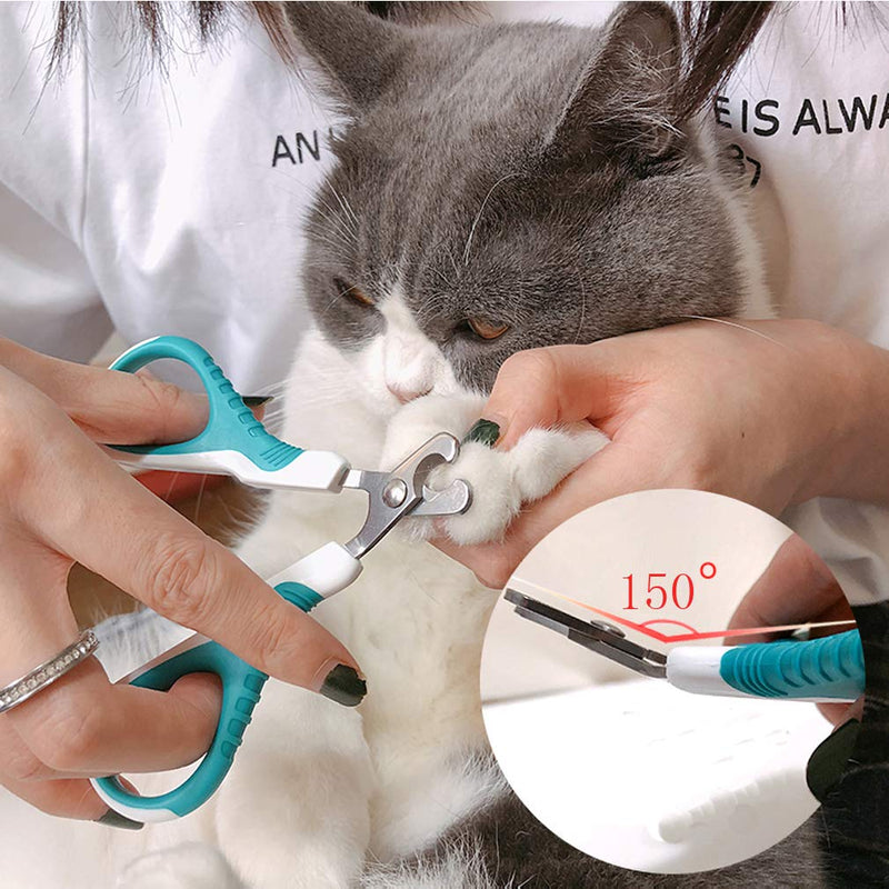 [Australia] - Cat Nail Clippers,Cat Claw Clippers & Claw Trimmer for Home Grooming Kit,Safe,Sharp Angled Blade Pet Nail Clippers,Non-Slip Handle Cat Nail Scissors for Small Animals Small Clipper Blue 
