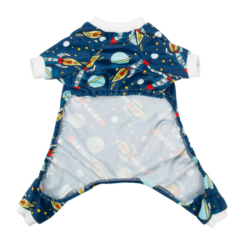 [Australia] - CuteBone Dog Pjs Onesies Pet Clothes Jumpsuit Apparel Soft Pajamas M (Chest Girth16.5’’) Rocket 