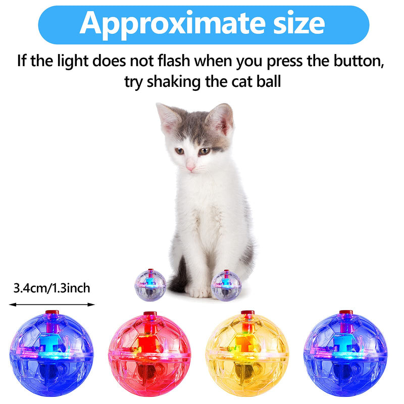 4 Pieces Ghost Hunting Cat Ball Motion Light Up Cat Balls LED Motion Activated Cat Ball Motion Light Up Cat Dog Interactive Toys Pet Glowing Mini Running Exercise Ball Toys for Animals Activity - PawsPlanet Australia