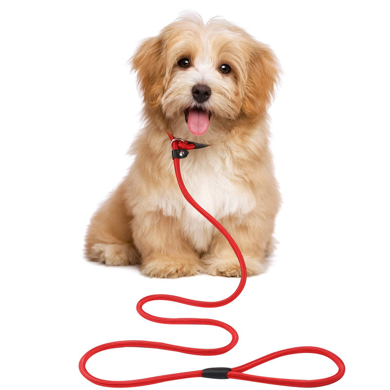 Winkwinky 4.4 FT Nylon Dog Slip Lead, Adjustable Dog Rope Leash, Durable Dog Training Leash, Soft Climbing Dog Leash for Small and Medium Dog, Red(135 cm) - PawsPlanet Australia