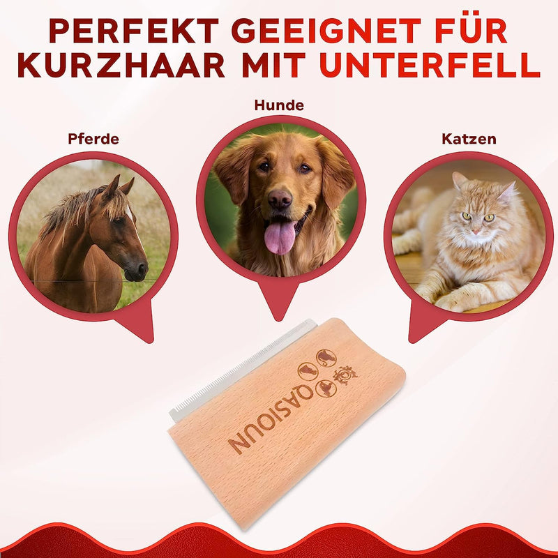 QASIOUN 2X Pet Grooming Brush - Deshedding Pet Grooming Brush for Dogs and Cats - Pet Hair Remover for Long-Haired, Medium- and Short-Haired Pets - Effective Removal of Undercoat - PawsPlanet Australia