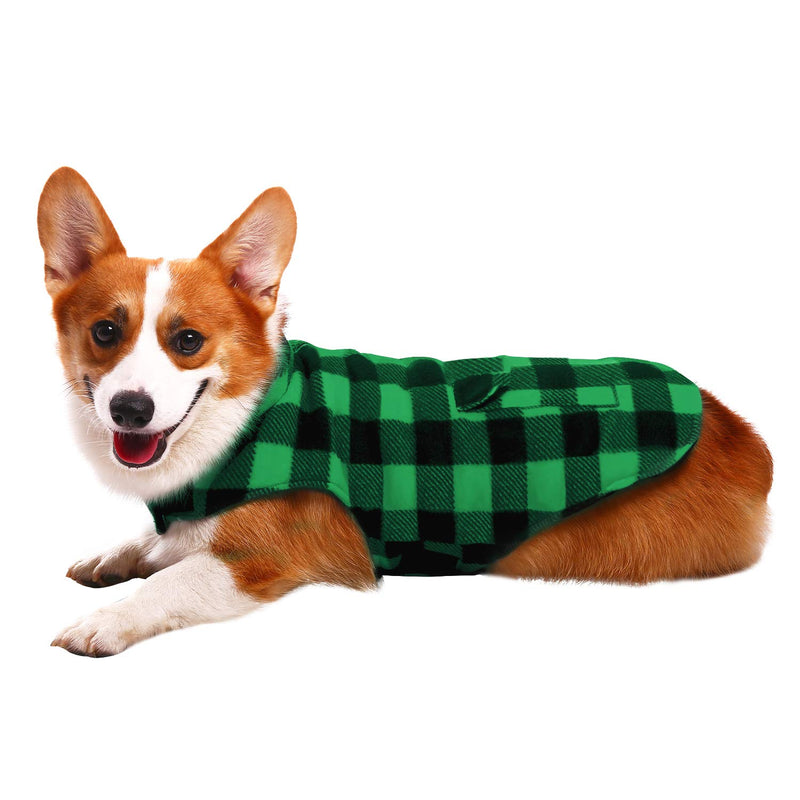 Dog Winter Coat, ASENKU Dog Jacket Plaid Reversible Dog Vest Waterproof Cold Weather Dog Clothes Pet Apparel for Small Medium Large Dogs (XS, Green) X-Small - PawsPlanet Australia