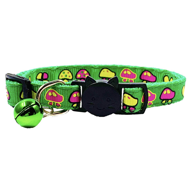 [Australia] - PACCOMFET 6 Pcs Breakaway Cat Collars Printed Cute Pattern Adjustable Colorful Nylon Safety Pet Collar with Bells 