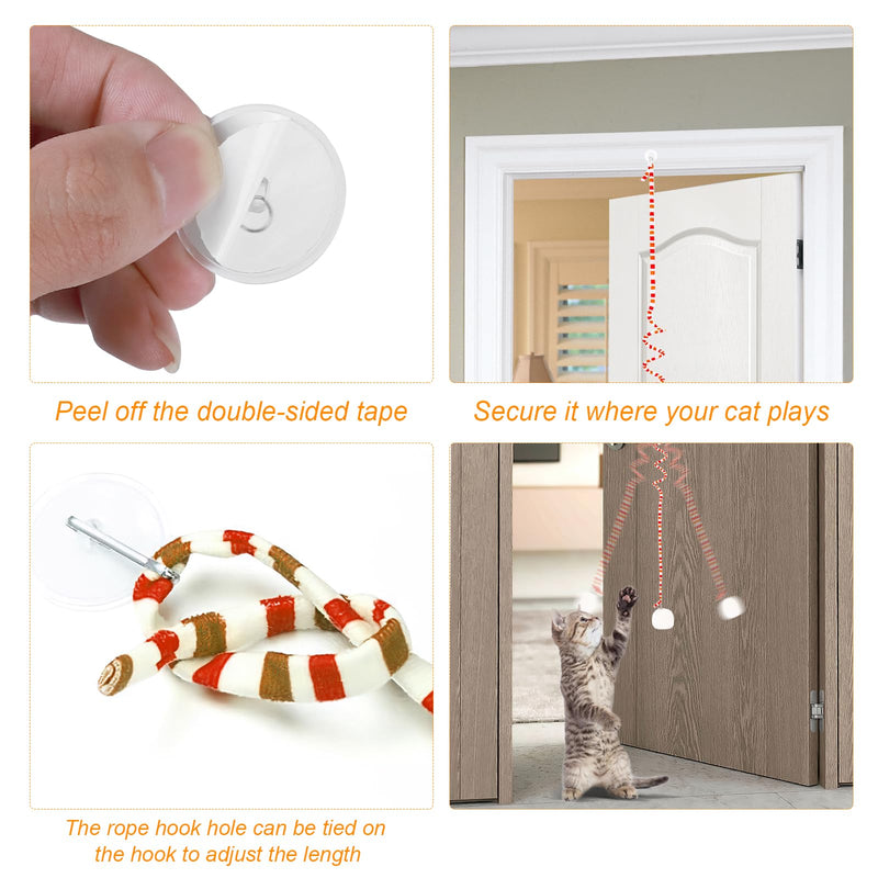 EMOIEMO cat toy, 4 pieces interactive cat toy with spring and bell, bouncing interactive cat toy, bouncing retractable for cat exercise and against boredom - PawsPlanet Australia