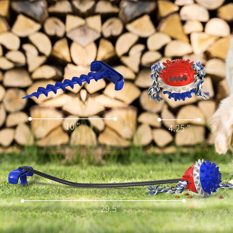 Rope Dog Toy, Dog Chew Toys for Aggressive Chewers Large Breed, Durable Ball Dog Toy Tug-of-War for Outdoor Activities and Teeth Cleaning, Built-in Small Bell Toy and Leaking Food Attraction Features - PawsPlanet Australia