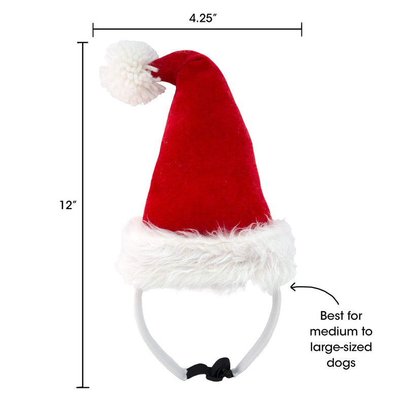 [Australia] - Companion Gear Pet Holiday Headbands, Holiday Santa Hat, Medium/Large Pet, Hat for Party Accessory 