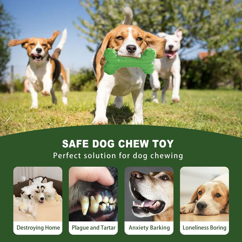 TheWooffylum Dog Chew Toys for Aggressive Chewers Medium & Large Breed, Super Chewer Toys for Dogs, Squeaky Dog Toys with Non-Toxic Natural Rubber(Green) - PawsPlanet Australia