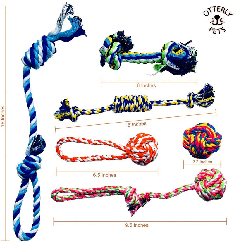[Australia] - Otterly Pets Small Puppy Dog Rope Toys for Play Chew Teething and Boredom - for Smaller Dogs (6-Pack) 