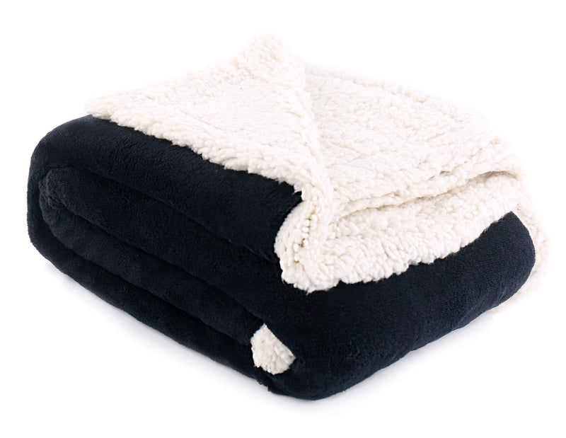 [Australia] - Simplicity Super Soft Fluffy Premium Fleece Pet Blanket Throw for Dog Puppy Cat Black 