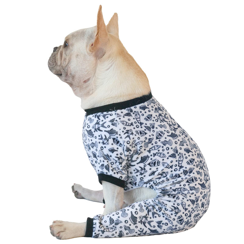 CuteBone Dog Pajamas Soft Cat Clothes Cute Puppy Apparel Doggie Outfit Pet Pjs Onesie X-Small Fishes - PawsPlanet Australia