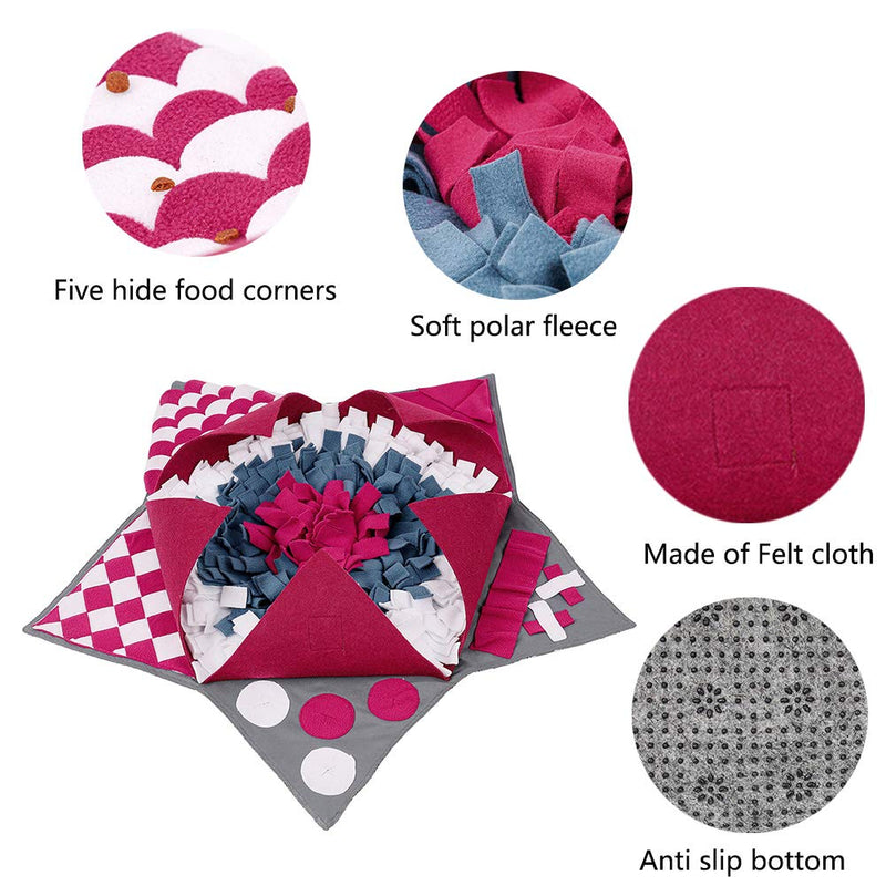 [Australia] - N/G Pet Snuffle Mat for Dogs,Slow Feeding Training Mat,Nosework Blanket,Dog Interactive Puzzle Toys,Durable Pet Sniffing Pads,Pet Activity Mat,Encourage Natural Foraging Skills,Pentagram 28x28inch Red 