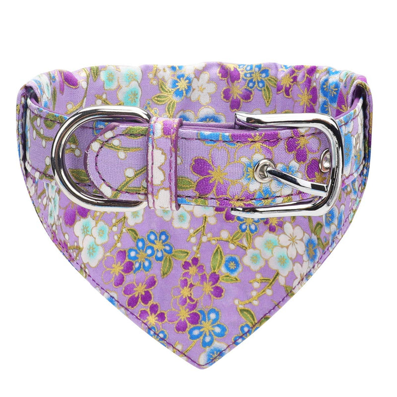 [Australia] - Vaburs Dog Collar and Dog Bandana, Pet Collar Fancy Dog Collar with Bandana for Small Medium and Large Dogs Adjustable L Purple 