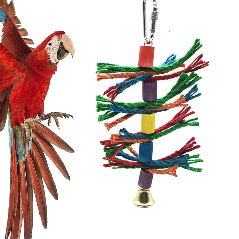 [Australia] - Seasonsky Natural Wood Bird Perch Set, Bird Parrot Toys, Tripod Swing Chewing Bird Toys for Cockatiel Bird Swing Toys, Hanging Bell Pet Bird Cage Hammock Swing Climbing Ladders Toy 4 