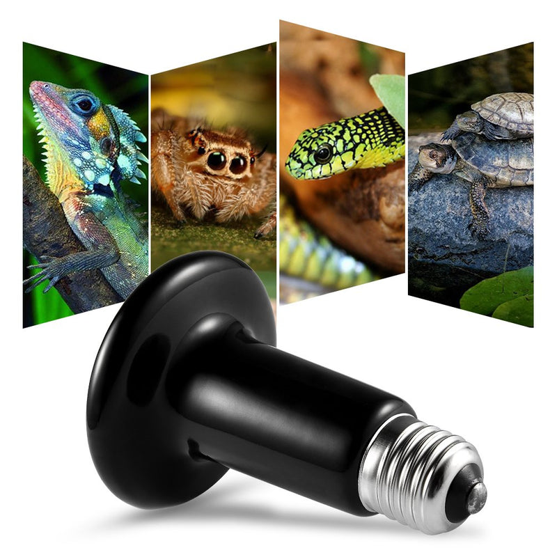 LEDGLE Terrarium Reptile Heat Bulb, Ceramic Heat Emitter 100w, E27 Infrared Ceramic Reptile Heater Pet Ceramic Heat Bulb for Reptiles/Lizards/Tortoise/Chicken - PawsPlanet Australia