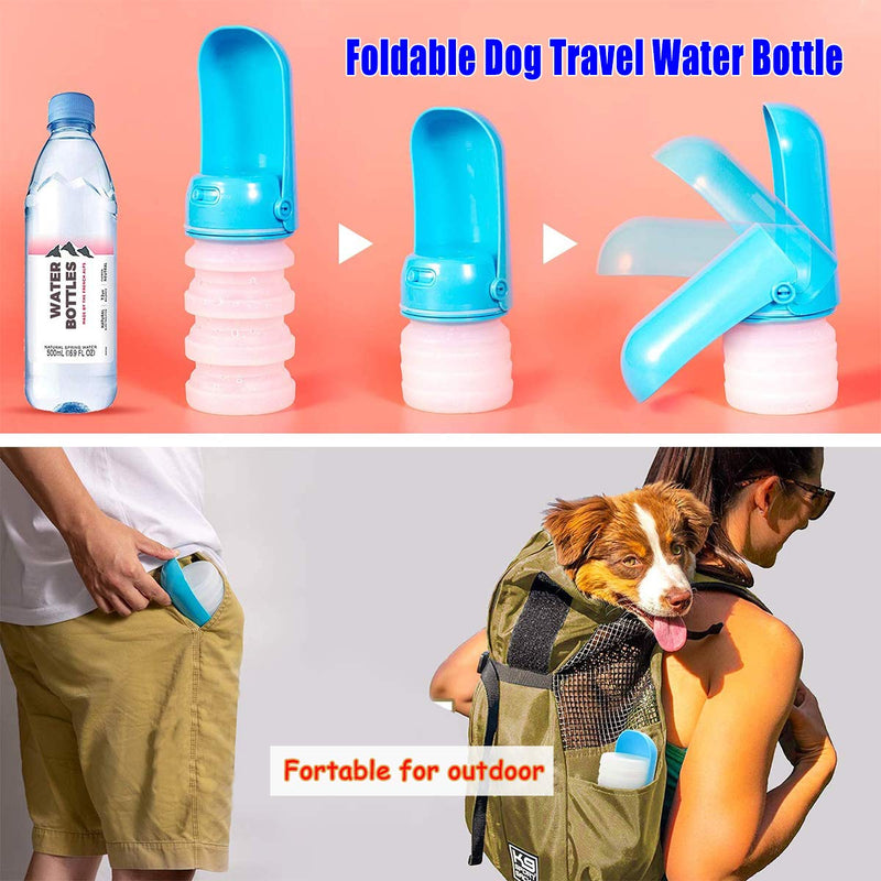 KEMOO Dog Water Bottle,Foldable Pet Water Bottle for Dogs,Pet Travel Water Bottle,Leakproof Dog Travel Water Cup,Portable Pet Water Bottle for Outdoor Walking(Blue) ZY-Dog Bottle-1GM New - PawsPlanet Australia