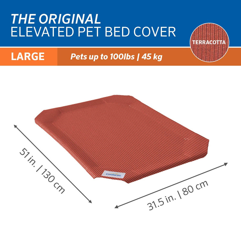 Coolaroo Replacement Cover, The Original Elevated Pet Bed by Coolaroo, Large, Terracotta - PawsPlanet Australia