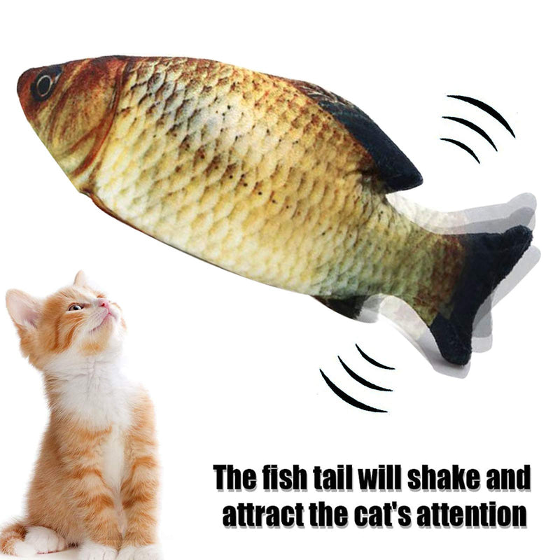 Cat Fish Toy, Catnip Toys for Cats, Realistic Plush Electric Wagging Fish Toys Simulation Interactive Funny Chew Cat Toy for Indoor Cats Pets Kitten, Perfect for Biting Kicking (2 pack) - PawsPlanet Australia