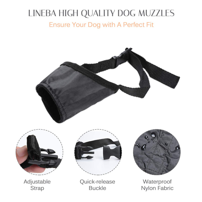 [Australia] - Lineba Dog Muzzles Suit, 5Pcs Adjustable Dog Muzzles for Small/Medium/Large/Extra Dog, Stop-Barking Biting While Allow Drinking, Black 